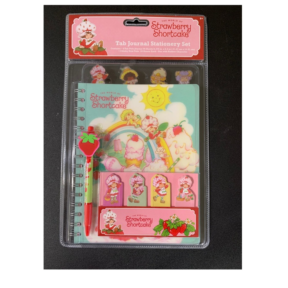 NWT‎ Strawberry Shortcake Tab Journal Stationery Set Notebook Pen
